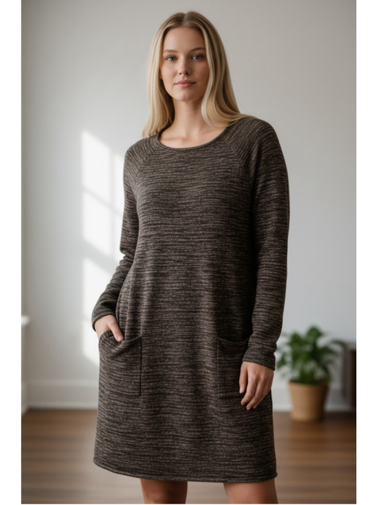 eight eight eight Dresses & Skirts - Women's eight eight eight Long Sleeve Dress 2X Brown Green